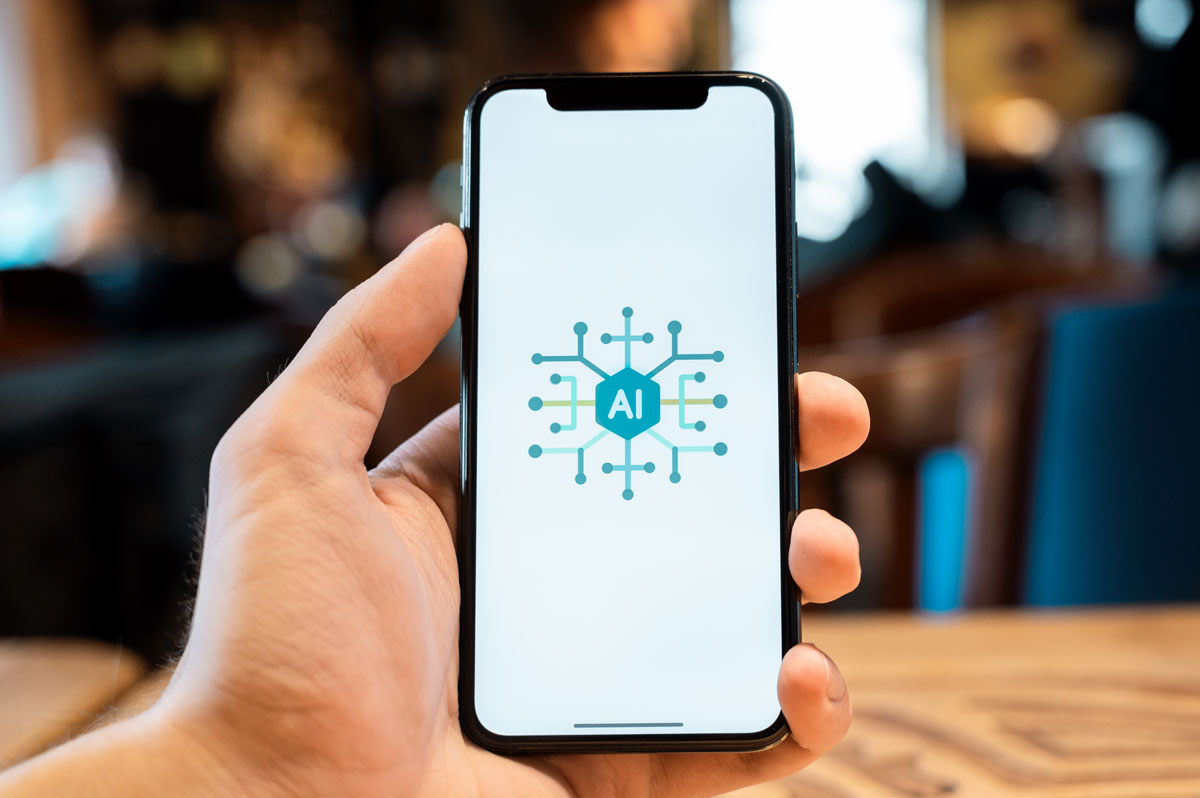 person using AI on a smartphone
