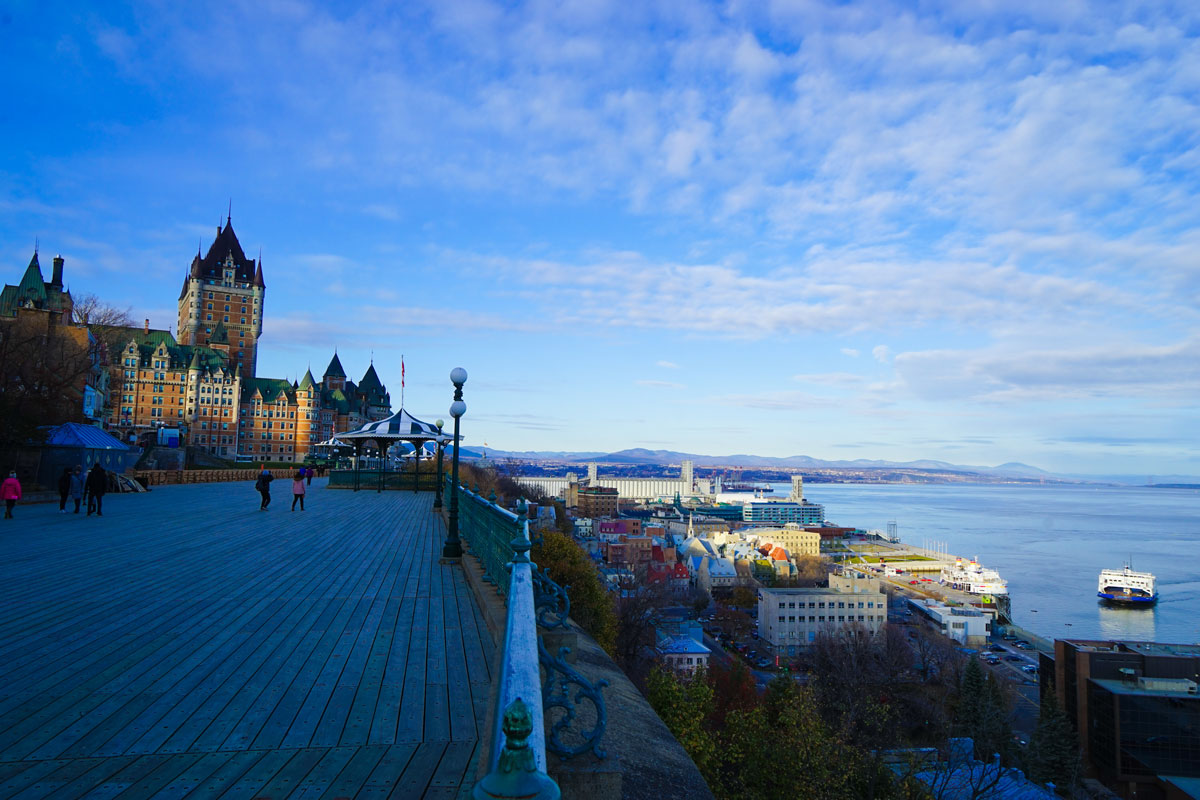 city and boardwalk view in Quebec, a great travel destination